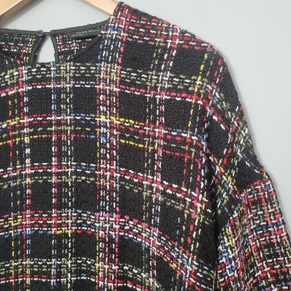 Zara Multicolor Tweed Oversized Sweater - Picture 5 of 13